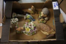 A collection of various Wedgwwod & Crown Staffordshire porcelain animals to include hedgehog, owl,