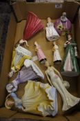 A collection of various pottery figures including Royal Doulton , Regal etc (some damages) (10)