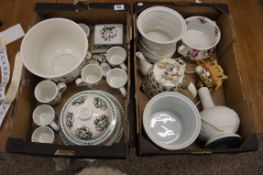 A collection of Port Merion botanical Pottery and British heritage items to include cheese plates,