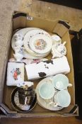 A collection of various pottery to include Wedgwood katani Krane vases, Tennis sets, plates, vases