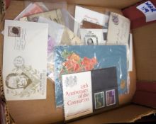 A collection of vintage letters and stamps 3 first A covers, Olympic games 4no mint stamps, Great