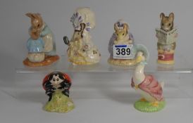 A collection of Royal Albert Beatrix Potter figures to include Mrs Rabbit & Peter, Lady Mouse,