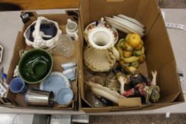 A collection of Pottery To Include; Wedgwood, Jasperware, Aynsley, Scent bottles, Cappo'dMont