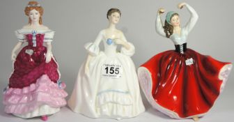3 Royal Doulton Lady Figurines to Include, Karen HN2388, Sweet Sixteen HN 3648 and Kelly HN3222