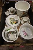 A collection of Portmeirion Botanical Dinner Wares to include Storage Jars, Plates, Coffee Cups