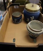 3 Items of Wedgwood Early Dark Blue Jasper Ware