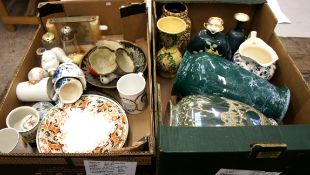 A collection of items to include Large vases, Aynsley are, silver plated items etc 2 Trays
