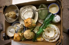 A collection of pottery to include various collectors plates, early 19th century gilded cups and