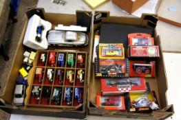 A collection of various advertising novel vans and cars together with a selection of boxed model