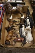 A collection of Beswick and Royal Doulton horses to include Burnham beauty shire horse, Beswick