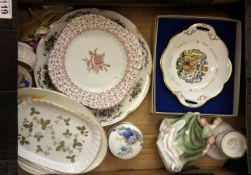 A collection of pottery to include a seconds Royal Doulton figure Michelle, and commemorative plates