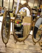 Brass reproduction dressing table mirror