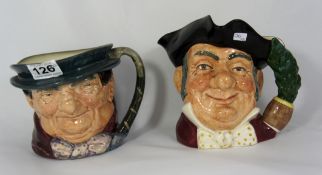2 Large Royal Doulton Character Jugs Tony Weller and Mine Host D6468 (2)