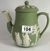 Wedgwood Green jasperware Teapot, height 18cm