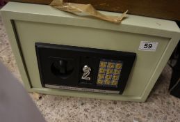 Electronic digital safe, unknown combination but key available