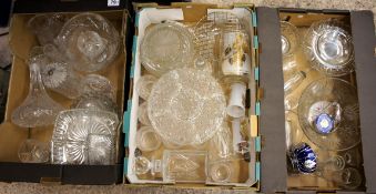 A collection cut and pressed glass items, to include large bowls, glasses, decanters, trays etc 3