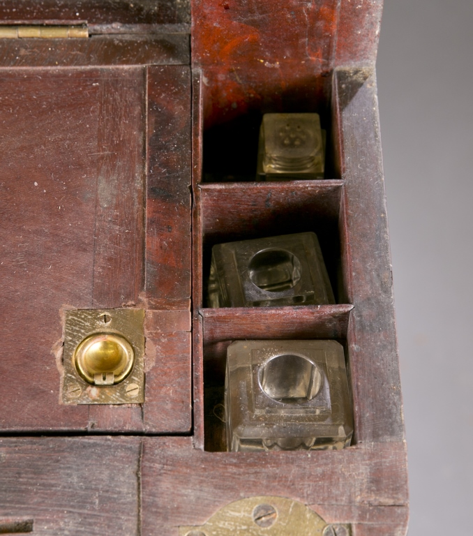 An American flame mahogany secretary by Lewis McKee & Co. c.1830s-40s.. Upper case has 2 glass - Image 2 of 9