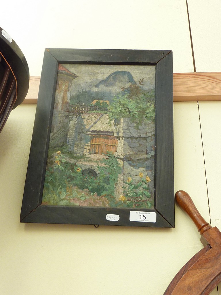 A framed oil on canvas signed Wilma Hasenknope dated 1921