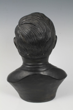 HRH Prince Charles - The Prince of Wales - portrait bust with black finish, signed on reverse - - Image 4 of 4