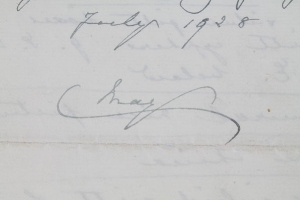 HM Queen Mary - handwritten list of family heirlooms given to her by Sir Augustus Fitz-George in