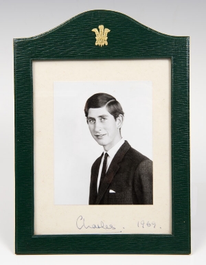 HRH Prince Charles - The Prince of Wales - signed Presentation portrait photograph of the young