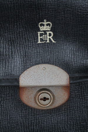 1960s Civil Service briefcase with crowned ERII cipher to flap and Prince of Wales' office label - Image 3 of 5