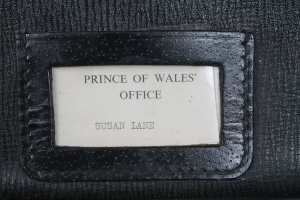 1960s Civil Service briefcase with crowned ERII cipher to flap and Prince of Wales' office label - Image 2 of 5