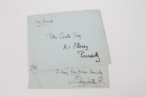 HM Queen Elizabeth The Queen Mother - handwritten letter to a friend, Mr Peter Coats, written on