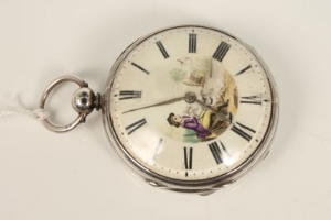 Victorian silver key wind pocket watch with fusee movement, signed - Mathew Harris, Bath, no.