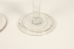 Two eighteenth century drinking glasses of conical form, one with fold-over foot, tallest 12cm - Image 2 of 10