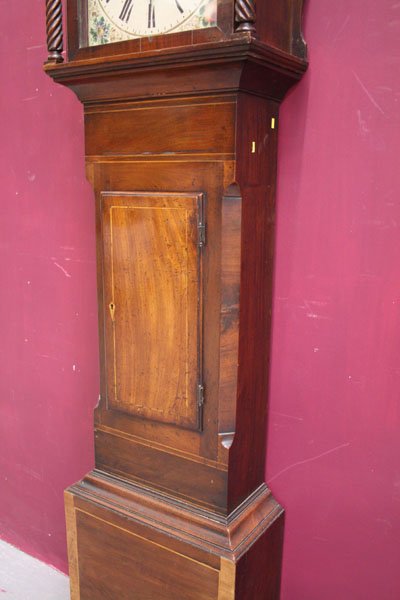 Early nineteenth century eight day longcase clock with eight day bird cage movement with wooden - Image 7 of 26