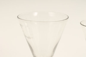 Two eighteenth century drinking glasses of conical form, one with fold-over foot, tallest 12cm - Image 4 of 10