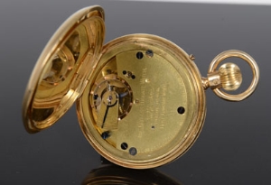 Good quality gentlemen's gold (9ct) half hunter keyless pocket watch by J. W. Benson, London, with - Image 6 of 6