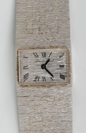 1970s ladies' Buche-Girod white gold (9ct) wristwatch with concealed winding crown, rectangular - Image 4 of 4