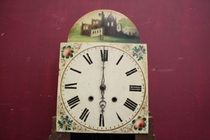 Early nineteenth century eight day longcase clock with eight day bird cage movement with wooden - Image 25 of 26