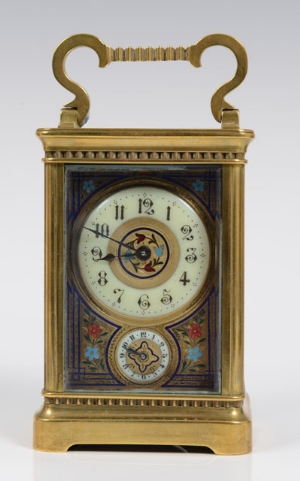 Good quality late nineteenth century French carriage clock with eight day alarm movement, striking - Image 3 of 4