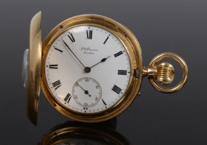 Good quality gentlemen's gold (9ct) half hunter keyless pocket watch by J. W. Benson, London, with - Image 5 of 6