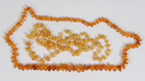 Two amber / amber-type necklaces with free form beads