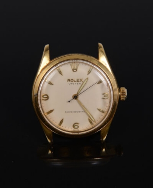 1950s gentlemen's Rolex Oyster wristwatch, model no. 6282, in gold plated case with cream dial,