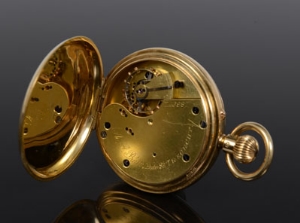 Victorian gold (18ct) open face keyless pocket watch with gilt dial, subsidiary seconds and Roman - Image 4 of 4