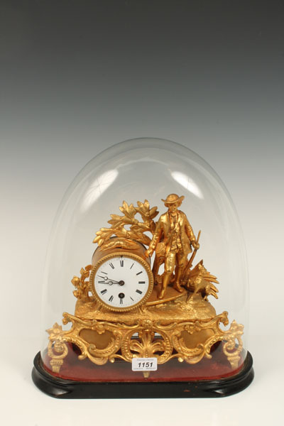 Nineteenth century mantel clock with eight day French timepiece movement, stamped - LD 3451 and