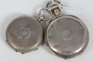 Late Victorian silver cased key wind pocket watch and another keyless pocket watch (2) - Image 4 of 4