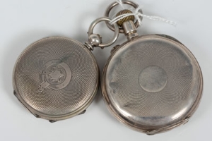 Late Victorian silver cased key wind pocket watch and another keyless pocket watch (2) - Image 2 of 4