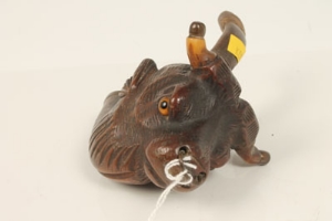 Late nineteenth century pipe, realistically carved as a bulls' head, with inset eyes, possibly Black - Image 5 of 6