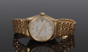 Fine 1960s gentlemen's gold Rolex Oyster Perpetual wristwatch with frosted dial and baton - Image 8 of 14