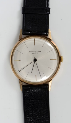 1970s gentlemen's Favre-Leuba gold (9ct) wristwatch with baton hour markers and centre seconds in - Image 2 of 2