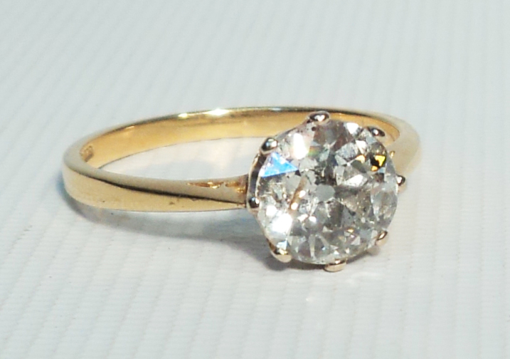 An 18ct. gold diamond solitaire ring - approximately 1.5ct.