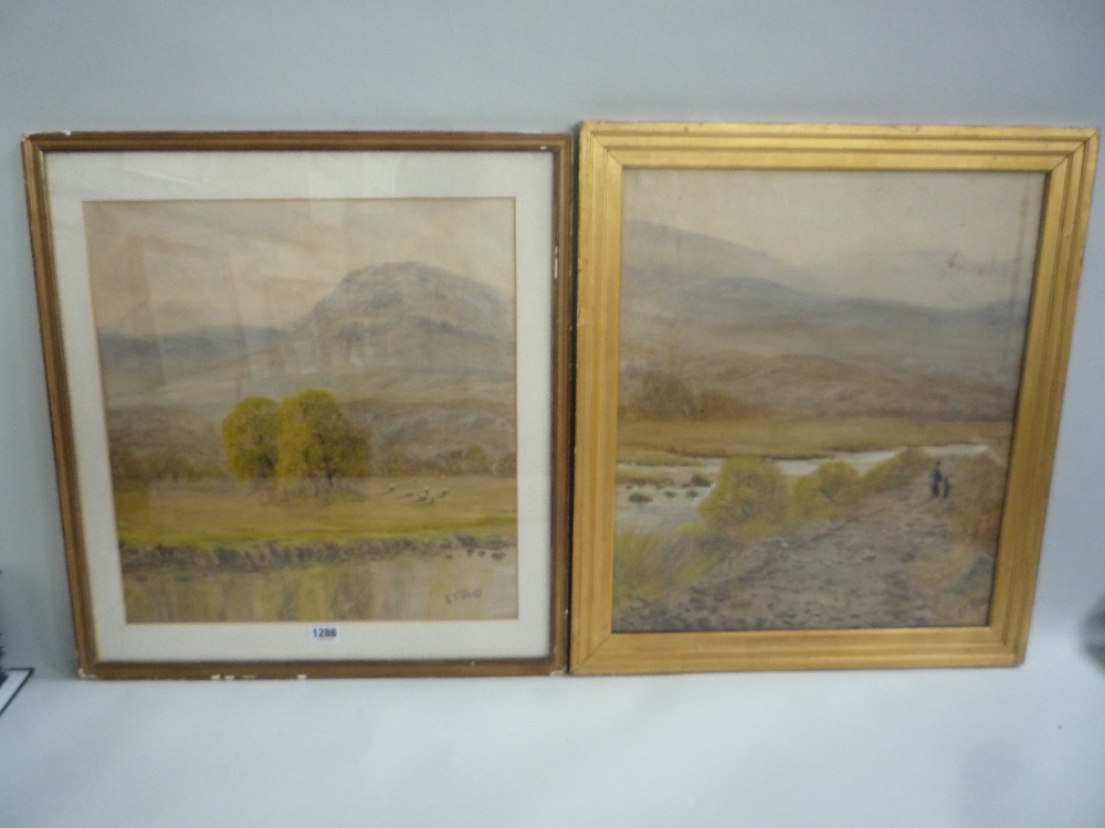 VINCENT SHERIFF, G (XIX-XX), two river landscapes, watercolours, signed, framed, 48cm x 40cm (2)