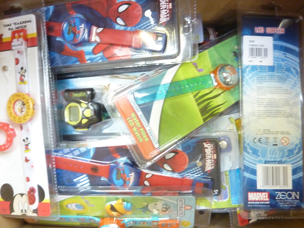 A BOX OF FORTY BRAND NEW WATCHES, to include Pixar, Moshi Monsters etc