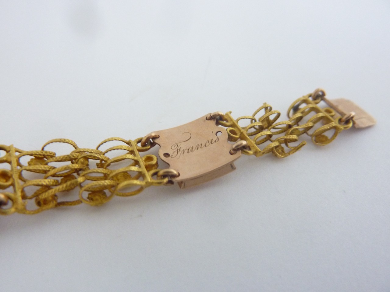 A VICTORIAN MEMORIAL BRACELET, each rectangular shape panel with blonde woven hair, each panel has a - Image 6 of 7